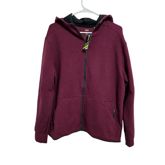 DSG Men's Sport Fleece Full Zip Hoodie In Team Burgundy‎ Size Medium - Picture 5 of 9